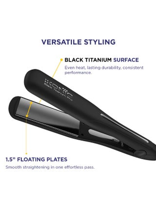 Ikonic Black Titanium Pro 3.0 Hair Straightener,Dual Black Titanium Plates Instant Heat-Up Auto Shut-Off All Hair Type - view 4
